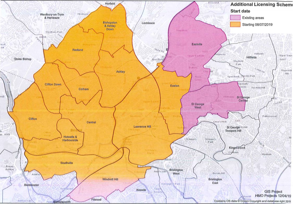 licensing areas Bristol Purplefrog Property